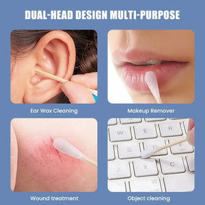 500 Baby Cotton Swabs - Double-ended Ear Cleaning Sticks, Healthy Tools