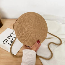 Load image into Gallery viewer, Round Straw Crossbody Bag | Minimalist Summer Purse