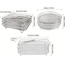 Load image into Gallery viewer, 3Layers Air Fryer Rack Stainless Steel Stackable Grill Food Dehydrator Basket Air Fryer Accessory  Cook Several Food in One Time