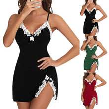 Load image into Gallery viewer, Lace Silk Nightgown - Sexy Sleeveless Night Dress for Women