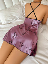 Load image into Gallery viewer, Heart Letter Print Nightdress Casual Round Neck Spaghetti Strap Sleep Dress Women's Sleepwear Dresses