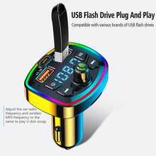 Load image into Gallery viewer, Car Bluetooth 5.0 FM Transmitter Wireless Adapter Mic Audio Receiver Auto MP3 Player 2.1A Dual USB Fast Charger Car Accessories