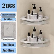 Load image into Gallery viewer, Bathroom Shelf No Drill Wall Mounted Shampoo Bottle Shower Corner Rack Toilet Storage Rack Aluminum Bathroom Kitchen Accessories