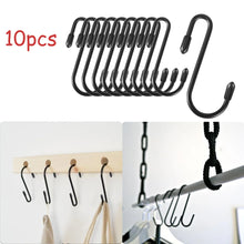 Load image into Gallery viewer, 10pcs 6.2cm Heavy-Duty Black S-Shaped Hooks for Kitchen, Bathroom, Bedroom, Office