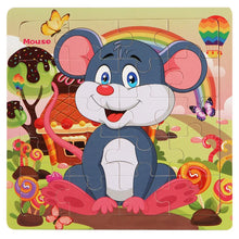 Load image into Gallery viewer, New 20-Piece Wooden 3D Puzzle – Cartoon Animals &amp; Vehicles Montessori Toy for Kids 1-3 Years