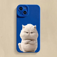 Load image into Gallery viewer, Funny Cool Cat Silicone Phone Case For iPhone 16 15 14 13 12 11 17 Pro Max 15 Pro XS XR X 8 16 Plus Shockproof Matte Soft Cover