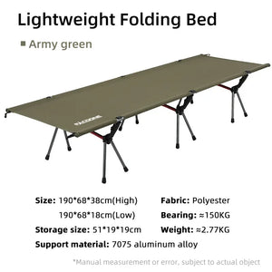 Portable Folding Camping Cot – Comfortable Outdoor Bed for Adults & Kids, Travel & RV