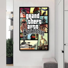 Load image into Gallery viewer, Video Game Grand Theft Auto Poster Canvas Painting GTA 5 Wall Picture Print For Modern Gamer Living Room Home Decoration