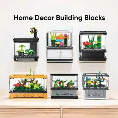 Micro Fish Tank Building Blocks Set - Clownfish & Lobster DIY Educational Bricks Toy