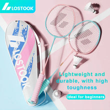 Load image into Gallery viewer, LOSTOOK Badminton Racket with 3 Nylon Shuttlecocks/1 Carry Bag Original By Beginners Badminton Set Sports Fitness equipment