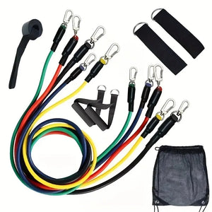 11pcs Resistance Bands Set - Portable Fitness Equipment with Ankle Strap