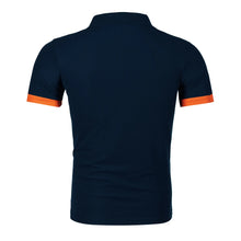 Load image into Gallery viewer, Men's short sleeve color matching fashion with men's lapel short sleeve