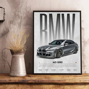 BMW Cars Competition Poster – Modern Canvas Wall Art