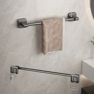 Perforated Suction Cup Towel Rack: Wall-Mounted Bathroom Storage Organizer