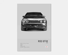 Load image into Gallery viewer, Black and White Japan Cars Luxury Super Sport Car Poster Aesthetic R34 Gtr 240sx Canvas Print for Wall Art Garage Room Decor