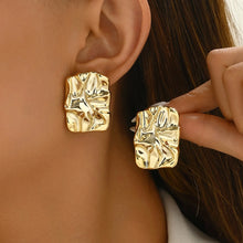 Load image into Gallery viewer, серьги Geometric Irregular Metallic Color Earrings for Women 2024 Minimalist Style Personality Earrings Trendy Jewelry Gift