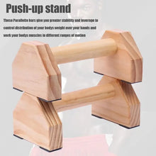 Load image into Gallery viewer, Push-up Stand Wood Pushup Bars Exercise Non-Slip Parallettes Handle Stands Calisthenics Fitness Equipment Home Strength Training