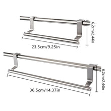 Load image into Gallery viewer, Over Door Towel Rack - Stainless Steel Hanging Bar for Bathroom and Kitchen Cabinet