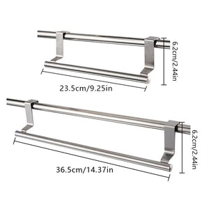 Over Door Towel Rack - Stainless Steel Hanging Bar for Bathroom and Kitchen Cabinet