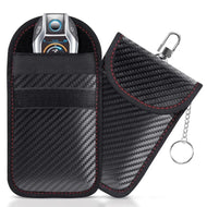 Faraday Bag for Key Fob Cage Protector Car RFID Signal Blocking Key Fob Protector Anti-Theft Pouch Double-Layers of Carbon Fiber