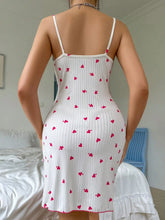 Load image into Gallery viewer, Sexy Women's Night Gown Lace Trim Camisole Bow &amp; Heart Print Sleeveless Sleep Dress Elegant Night Wear for Ladies New Hot