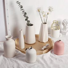 Load image into Gallery viewer, White Ceramic Vases Nordic Decorative Vasen Ornaments Home Living Room Decor Flower Arrangements Sketching Props Desktop Decor