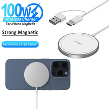 Load image into Gallery viewer, Magnetic Wireless Charger Pad 100W USB + Type C Chargers For Magsafe iPhone 16 15 14 13 12 Pro Max Fast Charging Dock Station