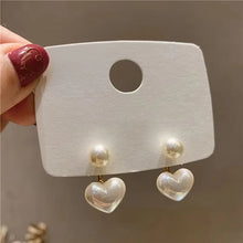 Load image into Gallery viewer, Imitation Pearl Earrings For Women Heart Round Stud Earrings Elegant Love Ear Stud Party Wedding Jewelry Valantine Day Gifts