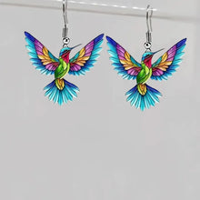 Load image into Gallery viewer, FTCY Acrylic Hummingbird Earrings For Women Retro Style Colorful Bird Drop Earrings Women's Jewelry Gifts
