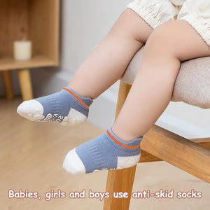 5 Pairs Ankle Baby Socks Cotton Low Top Socks for Boys and Girls Toddler Floor Socks