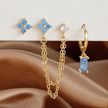Load image into Gallery viewer, 3PCS Exquisite Stainless Steel 12 Constellation Birthstone Earrings Set for Woman Cartilage Piercing Earrings Fashion Jewelry