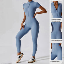 Load image into Gallery viewer, Winter Autumn Women's One-piece Yoga Jumpsuit leggings Long-sleeved Warm ski Overalls Outerwear High Elastic Cycling Bodysuit