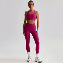 Load image into Gallery viewer, Naked Feel Yoga Set Women Fitness Sportswear 2 Piece Strappy Sports Bra High Waist Gym Leggings Workout Outfit Active Wear