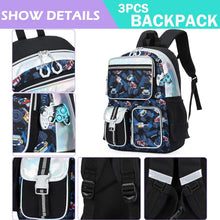 Load image into Gallery viewer, Meetbelify Boys School Backpack with Lunch Box - Cute &amp; Aesthetic for Teens