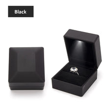 Load image into Gallery viewer, LED Light Ring Box Engagement Proposal Wedding Luxury Gift Box Red Wine Ring Case for Valentine's Day Anniversary Christmas