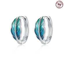 Load image into Gallery viewer, 925 Sterling Silver Floral plant series greenery iris vine Hoop Earrings For Women Wedding Engagement Birthday Jewelry Gift 2024