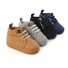 Load image into Gallery viewer, Meckior Baby Boy Sneakers - PU Leather Infant Shoes - Soft Sole Crib Shoes for Newborns