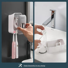 Load image into Gallery viewer, Mengni Automatic Toothpaste Dispenser with Wall-Mounted Toothbrush Holder