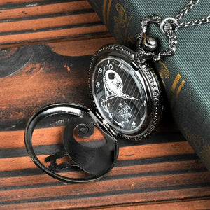 Skeleton Quartz Pocket Watch Vintage Pendant Chain Necklace Fashion Timepiece