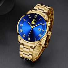 Load image into Gallery viewer, Gold Stainless Steel Men&#39;s Fashion Quartz Watch Luxury Minimalist Business Casual Calendar