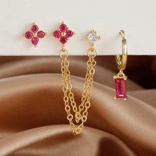 Load image into Gallery viewer, 3PCS Exquisite Stainless Steel 12 Constellation Birthstone Earrings Set for Woman Cartilage Piercing Earrings Fashion Jewelry