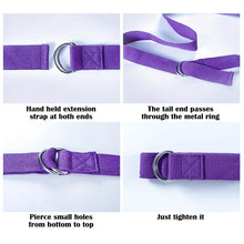 Load image into Gallery viewer, 183*3.8cm Yoga Strap Cotton Exercise Yoga Belt Adjustable Woven Stretch D-Ring Buckle Fitness Stretching Bands Pilates Rope