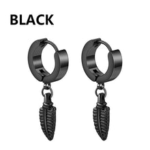 Load image into Gallery viewer, 1 Pairs Punk Stainless Steel Stud Earrings Black Earrings Set For Men Women Vintage Hip Hop Piercing Ear Jewelry