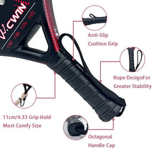 Load image into Gallery viewer, Cwin Paddle Racket Carbon Fiber Soft EVA Face for Adult Prefessional Training Tennis Paddle Racquet with Padel Shovel Protector