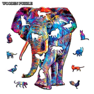"3D Wooden Elephant Puzzle: Perfect Gift for Kids and Adults!"