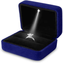 Load image into Gallery viewer, 1 Pcs LED Jewelry Ring Box Luxury Velvet Rubber Necklace Pendant Gifts Display With Light For Proposal Engagement Wedding Case