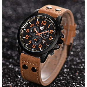 Men's Fashion Quartz Watch Simple Business Belt Wristwatch Student Sports Style