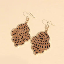 Load image into Gallery viewer, Fashionable Oversized Hoop Earrings Leopard Print Pendant Abalone Shell Women&#39;s Jewelry