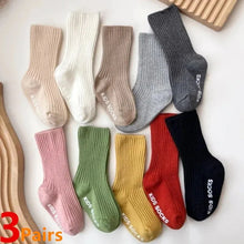 Load image into Gallery viewer, 3Pairs Baby Non-Slip Cotton Socks Toddler Stripe Soft Grips Floor Sock Set