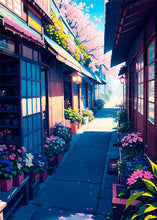 Load image into Gallery viewer, Japanese Street Scenery Sakura Architecture Canvas Posters and Prints Wall Art Paintings Mural for Modern Living Room Home Decor